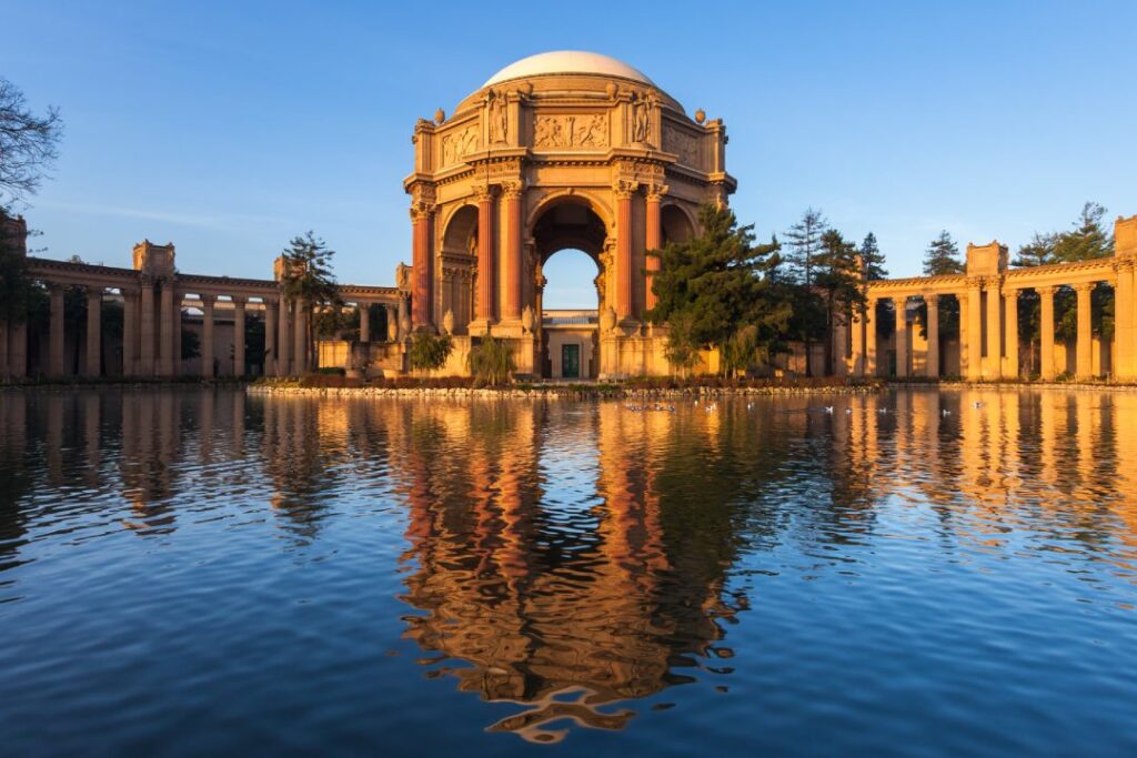 Palace of Fine Arts in early morning light in San Francisco, California.