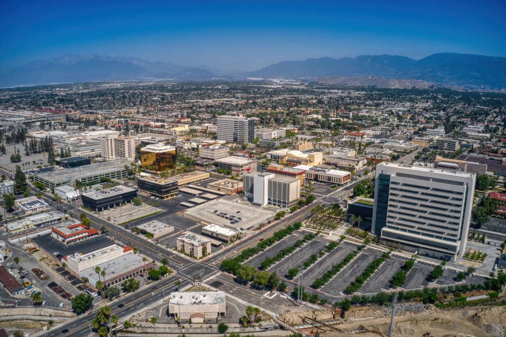 Aerial View of the Skyline of San Bernardino, California