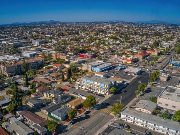 Aerial View of the Bay Area City of National City, California