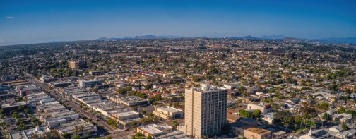Aerial View of the San Diego Suburb of Chula Vista, California