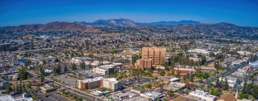 Aerial View of the San Diego Suburb of El Cajon, California