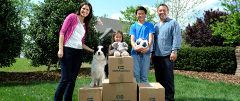 Family moving with pets