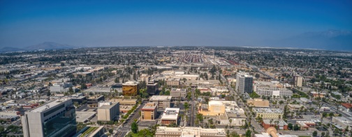 Aerial View of the Skyline of San Bernardino, California
