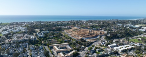 Aerial view of Solana Beach, coastal city in San Diego County, South California. USA
