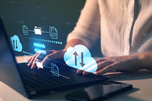 FTP(File Transfer Protocol) files receiver and computer backup copy. File sharing isometric. Exchange information and data with internet cloud technology.Digital system for transferring documents and