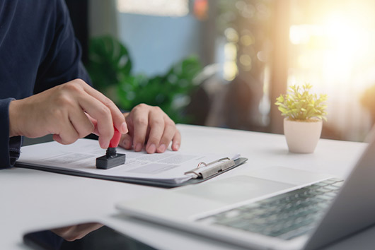 Person sealing document. Regulatory Compliance.