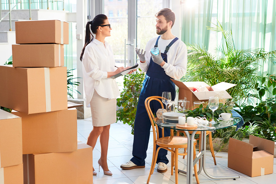 woman receiving restaurant moving. Cover image for: Restaurant Moving Guide: San Diego County