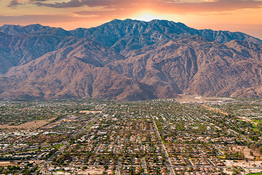 aerial view of Palm Springs