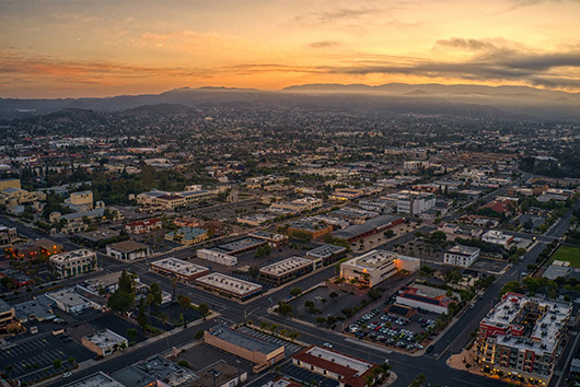 san diego neighborhood aerial view. Escondido