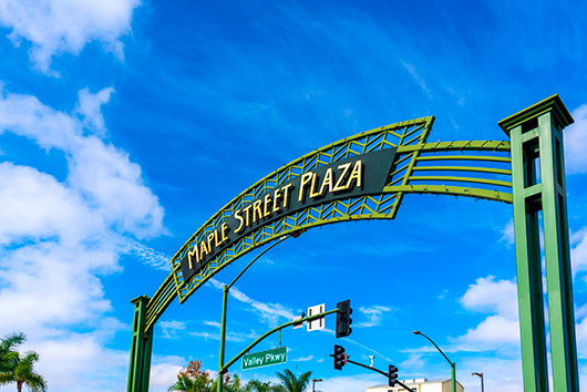 Maple Street Plaza sign
