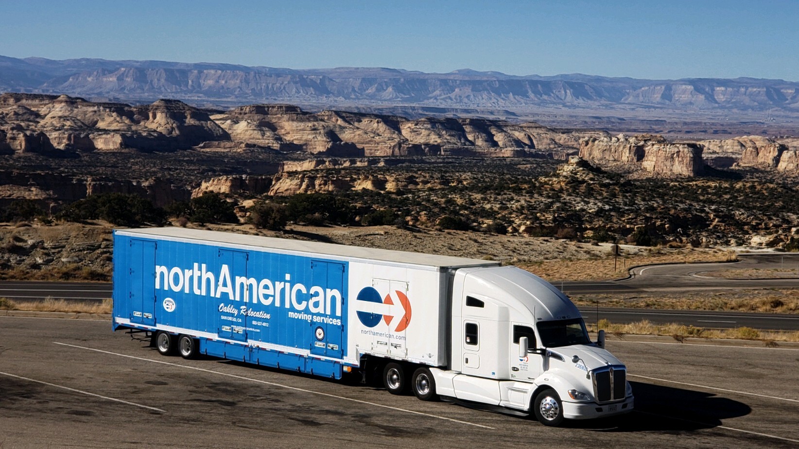 moving Truck by Oakley Relocation on usa road