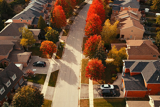 Ontario neighborhood in autumn 