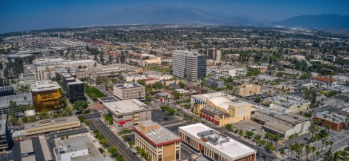 Aerial View of the Skyline of San Bernardino, California