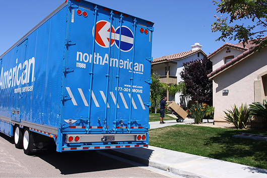 Oakley moving relocation truck by North american van lines